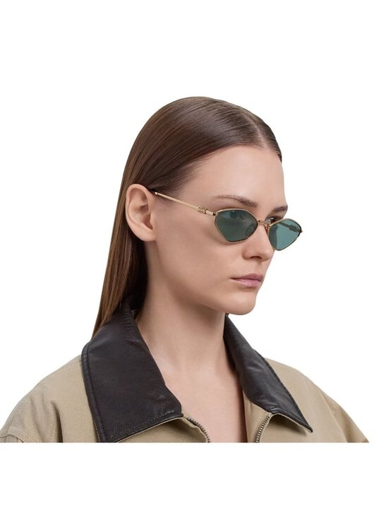 NEW MIU MIU MU56ZS 5AK04M GREEN GOLD SUNGLASSES MIU MIU MU 56ZS 5AK04M main image 11